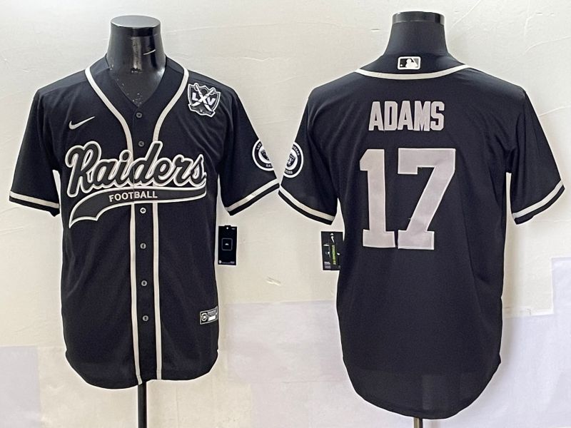 Men 2025 Oakland Raiders 17 Adams Black Joint Name Nike Limited NFL Jersey style 6